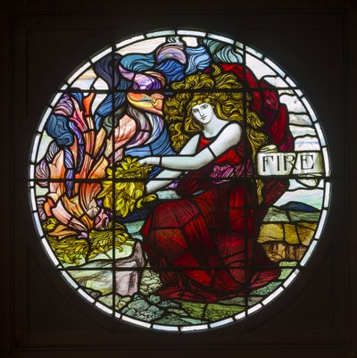 Fire, Biddulph Grange, 1903, Art Nouveau by John William Brown